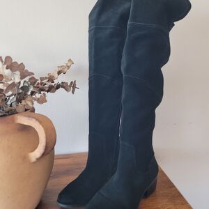 Vince Camuto Black Suede Over-the-Knee Bernadine Boot Leather Women Sz 10